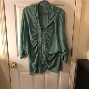 XCVI hooded cardigan shirt